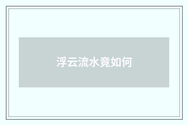 浮云流水竟如何