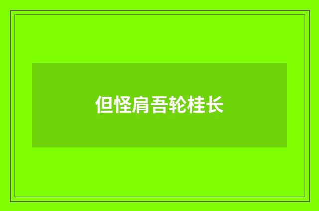 但怪肩吾轮桂长