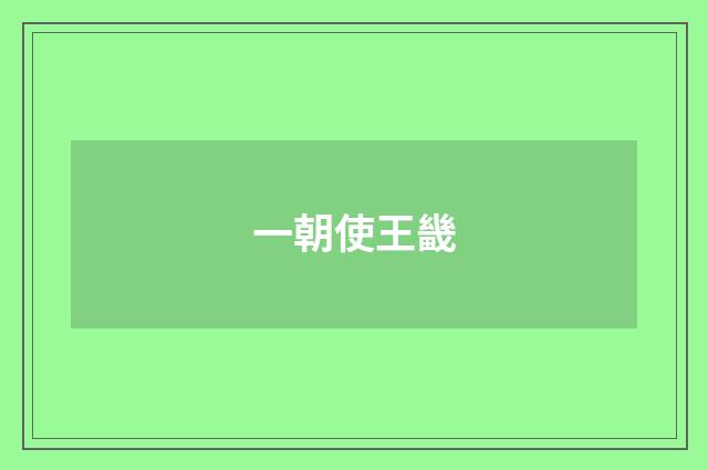 一朝使王畿