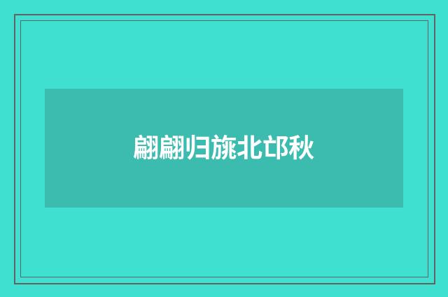 翩翩归旐北邙秋