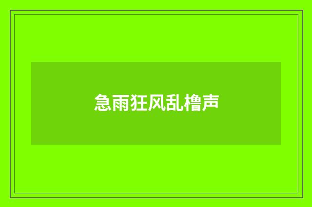 急雨狂风乱橹声