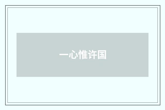 一心惟许国