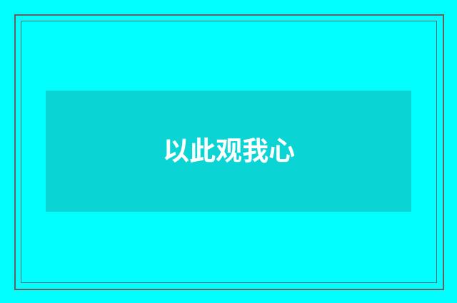以此观我心