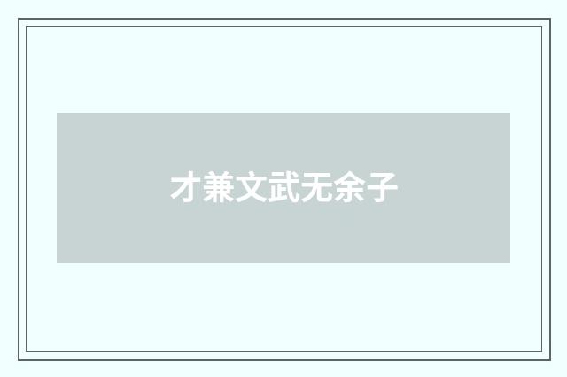 才兼文武无余子