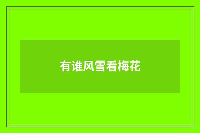 有谁风雪看梅花