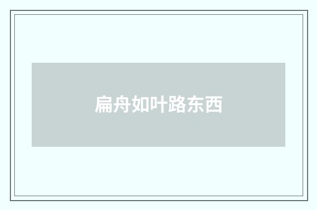 扁舟如叶路东西