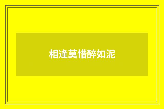 相逢莫惜醉如泥