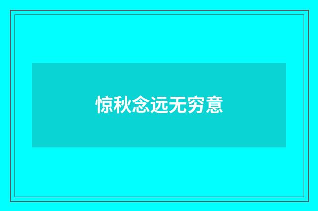 惊秋念远无穷意