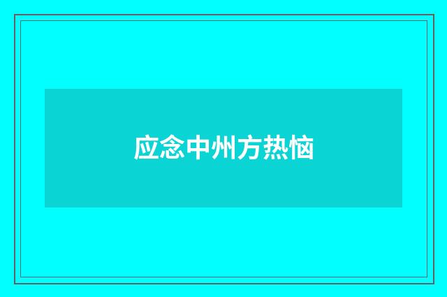 应念中州方热恼