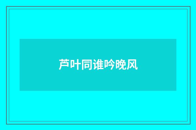 芦叶同谁吟晚风