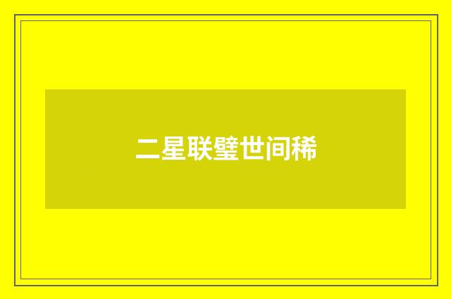 二星联璧世间稀