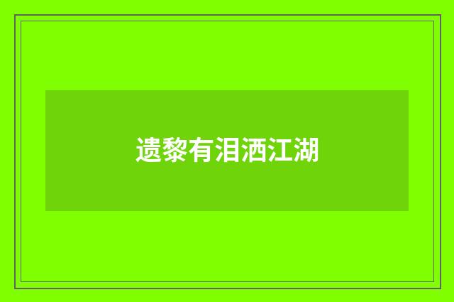 遗黎有泪洒江湖