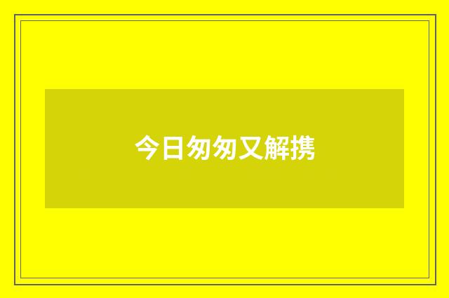今日匆匆又解携