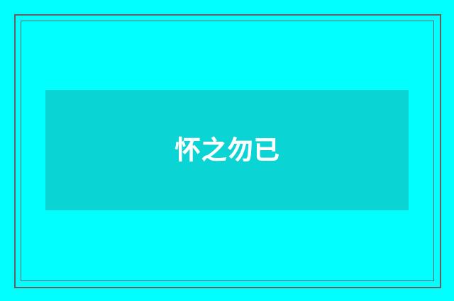 怀之勿已