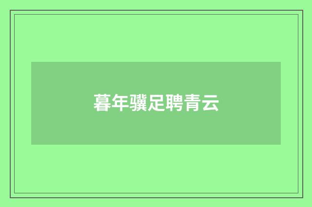 暮年骥足聘青云