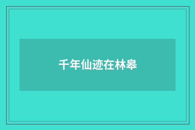 千年仙迹在林皋