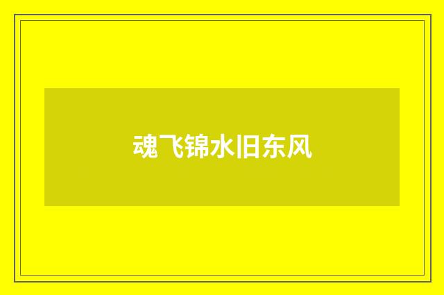 魂飞锦水旧东风
