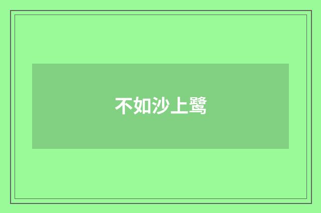 不如沙上鹭