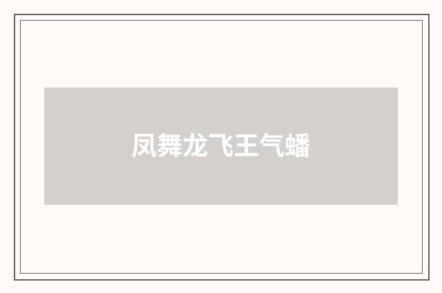 凤舞龙飞王气蟠