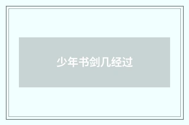 少年书剑几经过