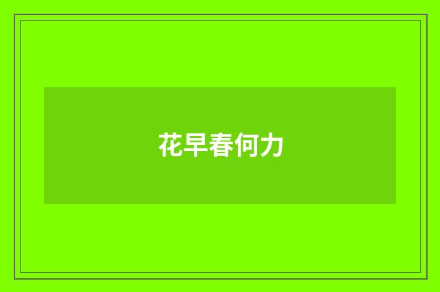 花早春何力