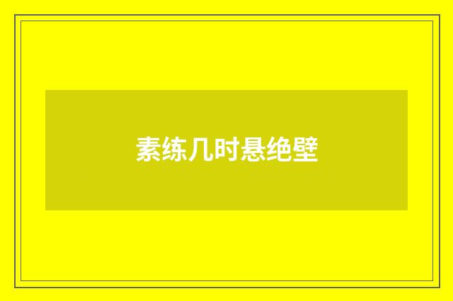 素练几时悬绝壁