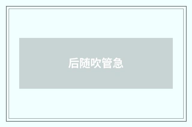 后随吹管急