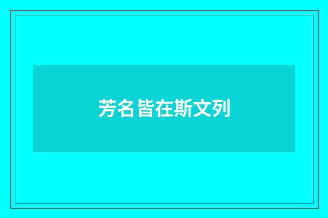 芳名皆在斯文列