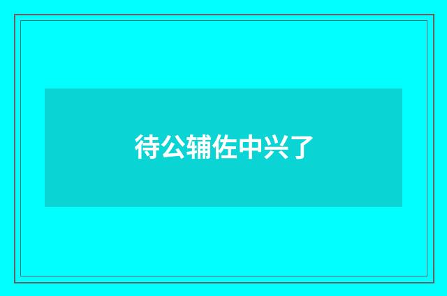 待公辅佐中兴了
