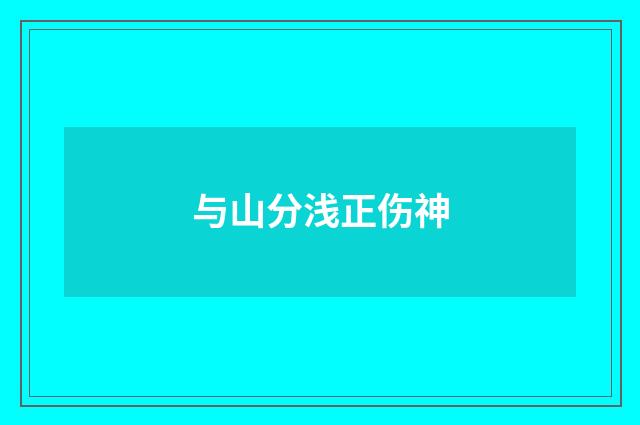 与山分浅正伤神