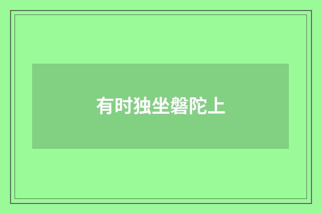 有时独坐磐陀上
