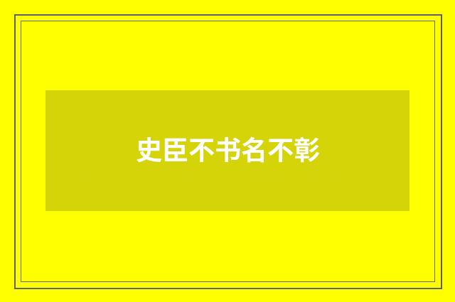 史臣不书名不彰