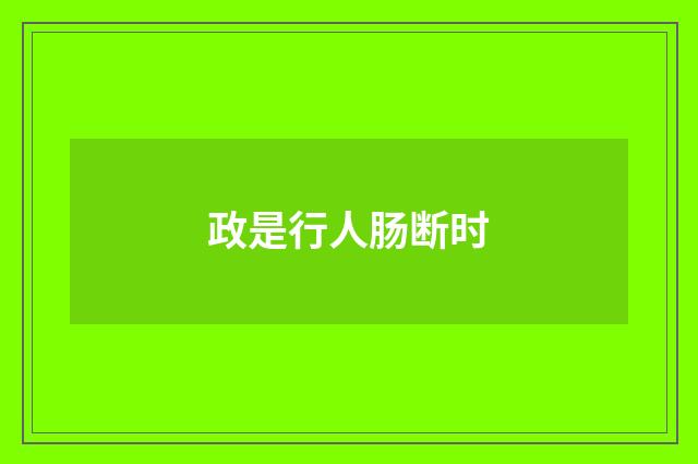 政是行人肠断时