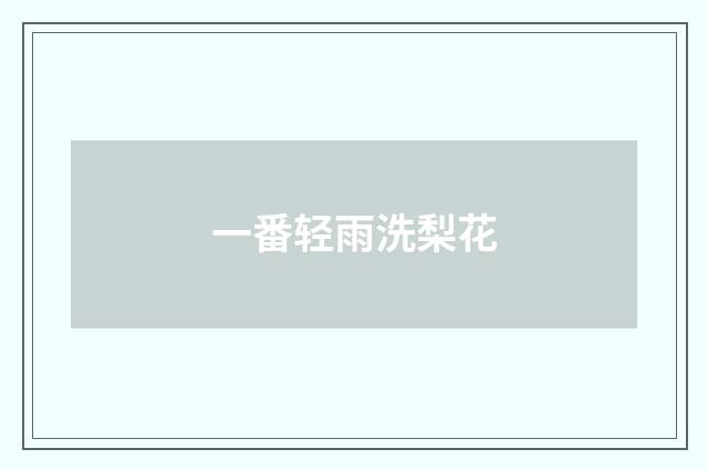 一番轻雨洗梨花