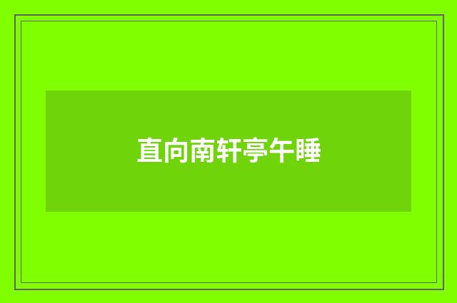 直向南轩亭午睡