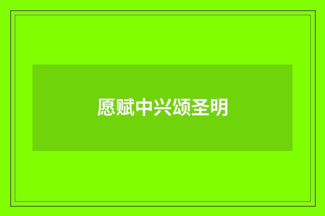 愿赋中兴颂圣明
