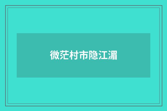 微茫村市隐江湄