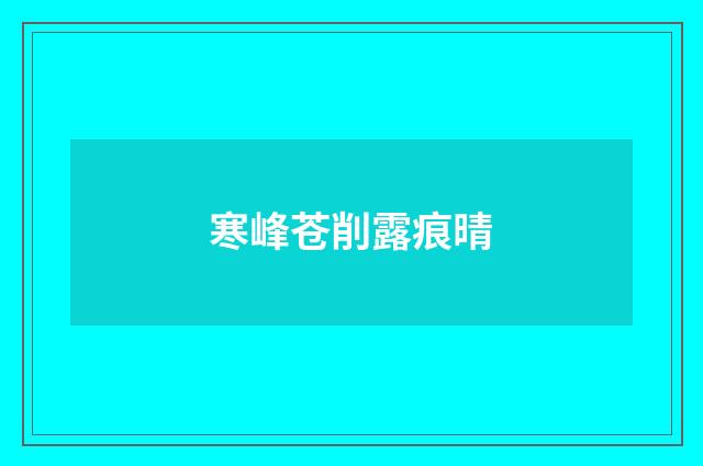 寒峰苍削露痕晴