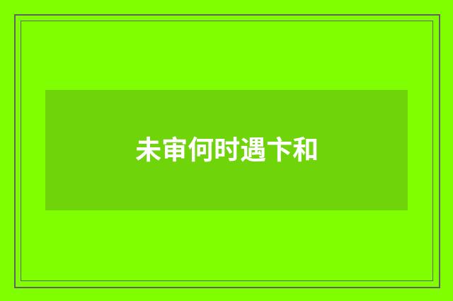 未审何时遇卞和