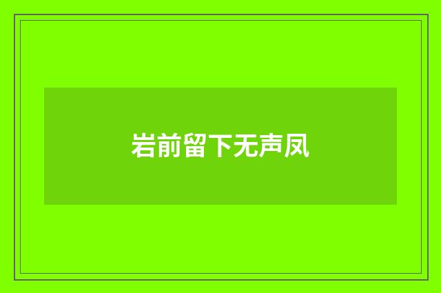 岩前留下无声凤
