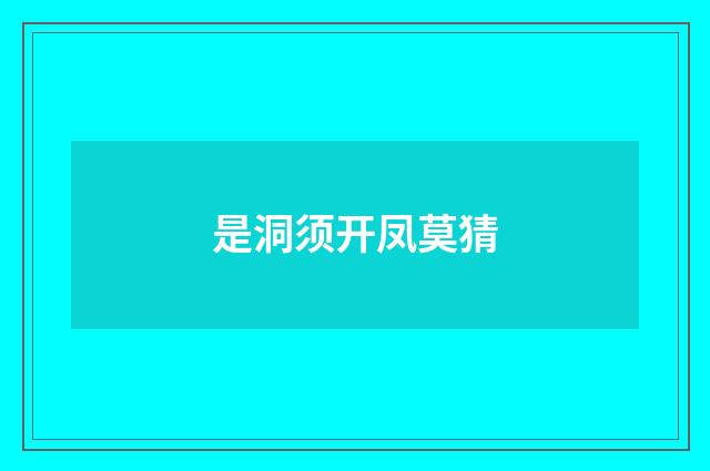 是洞须开凤莫猜