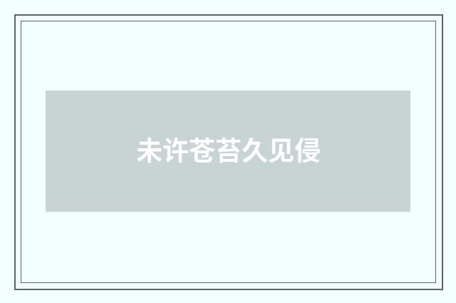 未许苍苔久见侵