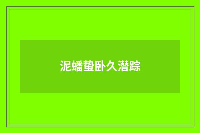 泥蟠蛰卧久潜踪