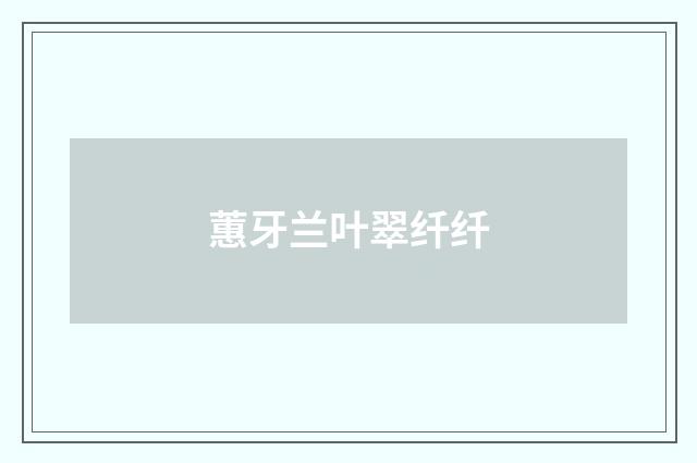 蕙牙兰叶翠纤纤