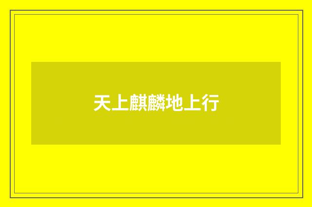天上麒麟地上行