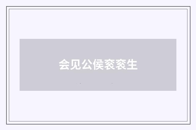 会见公侯衮衮生