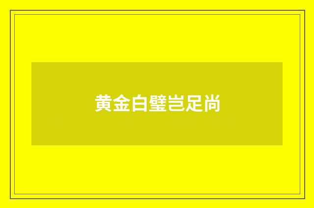 黄金白璧岂足尚
