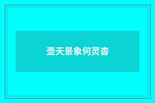 壶天景象何灵杳