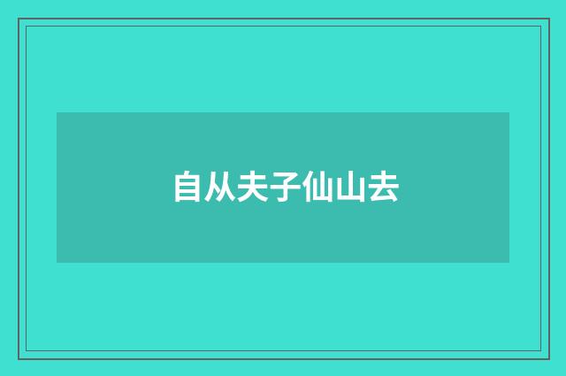 自从夫子仙山去