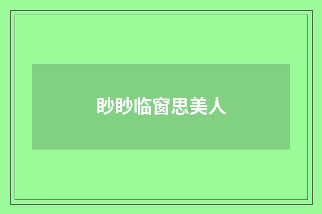 眇眇临窗思美人